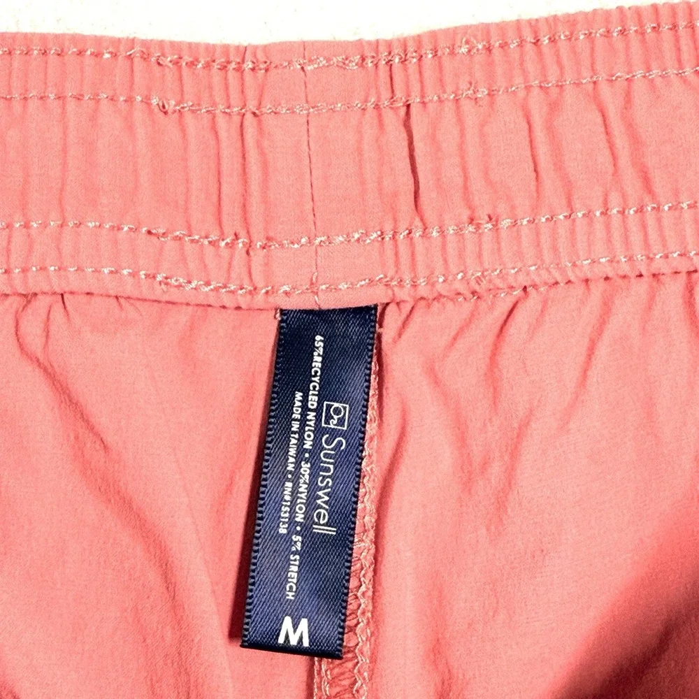 Sunswell Shorts Mens‎ Medium Hybrid Swim Trunks Unlined Pull On Drawstring Coral